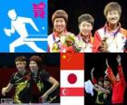 Команда подиум Настольный теннис женщин, Китай, Япония и Сингапур, Лондон 2012